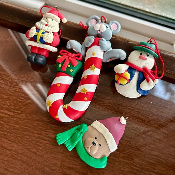 Set of 4 Vintage Christmas Ornaments – Foam/Soft Plastic - Picture 6 of 15